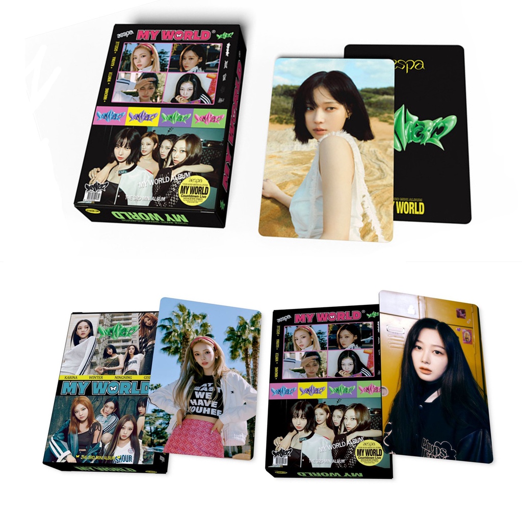Hộp 50-55 Tấm / Hộp Album Ảnh Màu Hologram Laser NINGNING WINTER GISELLE KARINA Kpop
