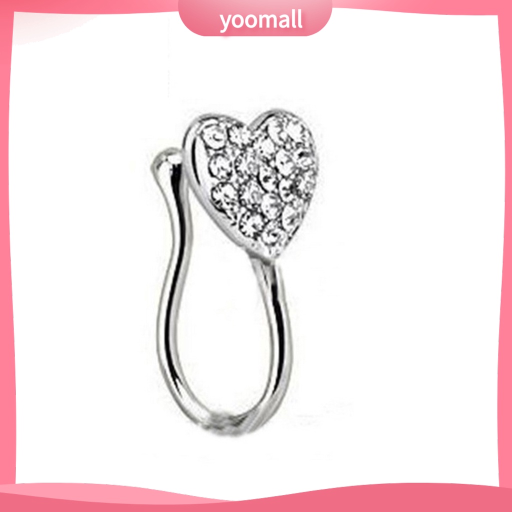 Khuyên Mũi Hợp Kim Đính Đá Hình Trái Tim Xinh Xắn