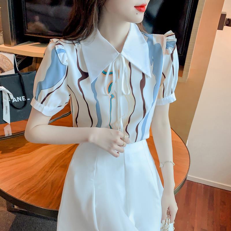 Áo Sơ Mi Chiffon Cổ Búp Bê Thời Trang Cho Nữ