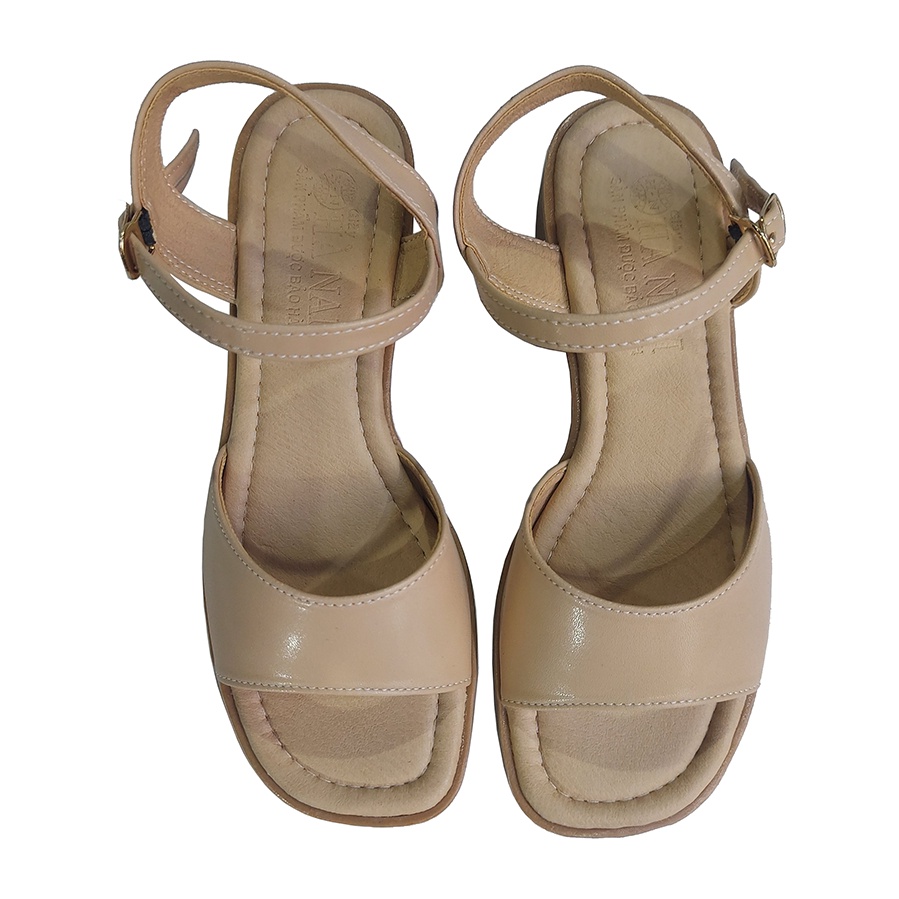 Giày Sandal nữ cao gót 3cm TiTi ĐÔ da bò thật thời trang cao cấp DNU2177