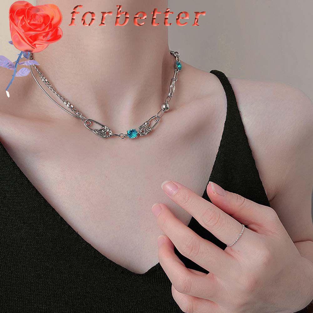 FORBETTER Vòng Cổ Choker Bằng Thép Titan Mặt Hình Học Đơn Giản Cá Tính Phong Cách Hàn Quốc Cho Nữ