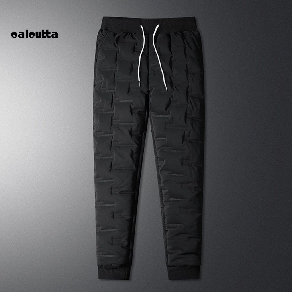 [calcutta] Quần Phao Dày Lưng Thun Phối Lông Màu Trơn Chống Gió Phù Hợp Với Mùa Đông Cho Nam