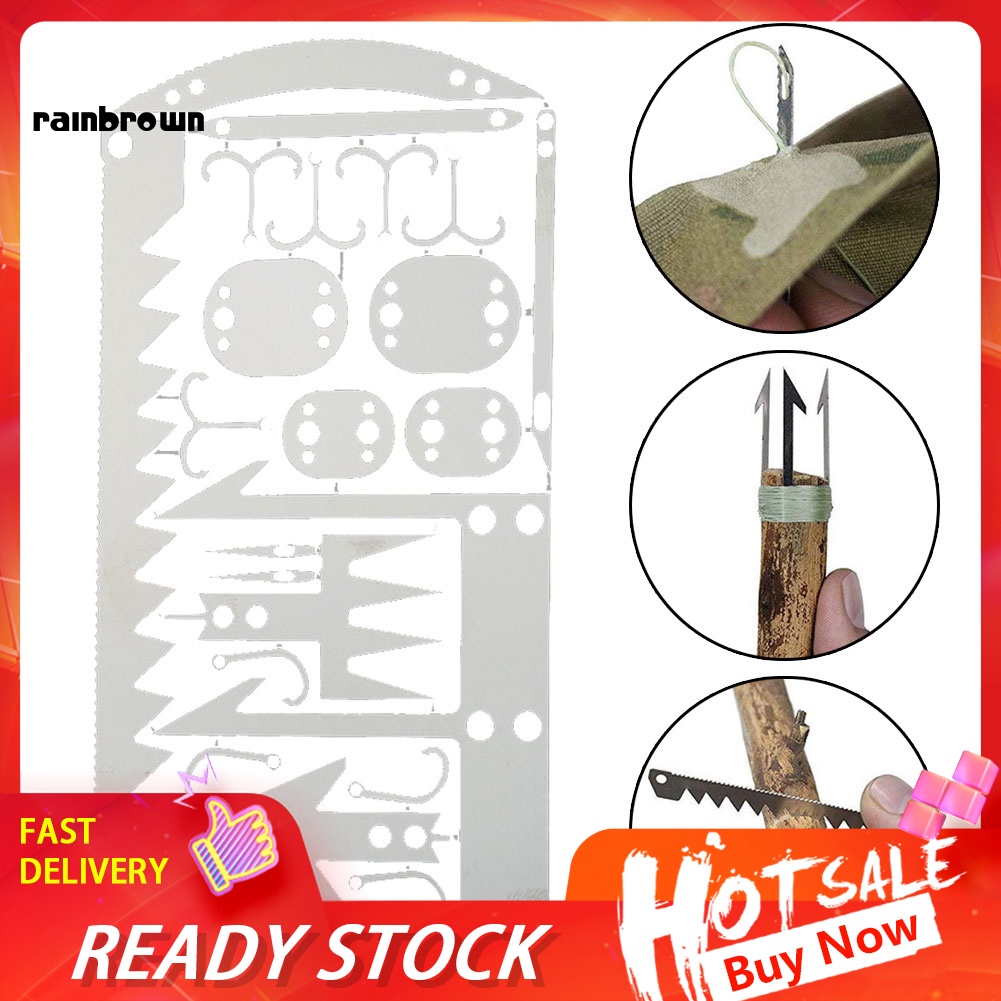 Thẻ Móc Câu Cá Bằng Thép Không Gỉ Nhỏ Gọn Tiện Lợi Cho Hoạt Động Ngoài Trời