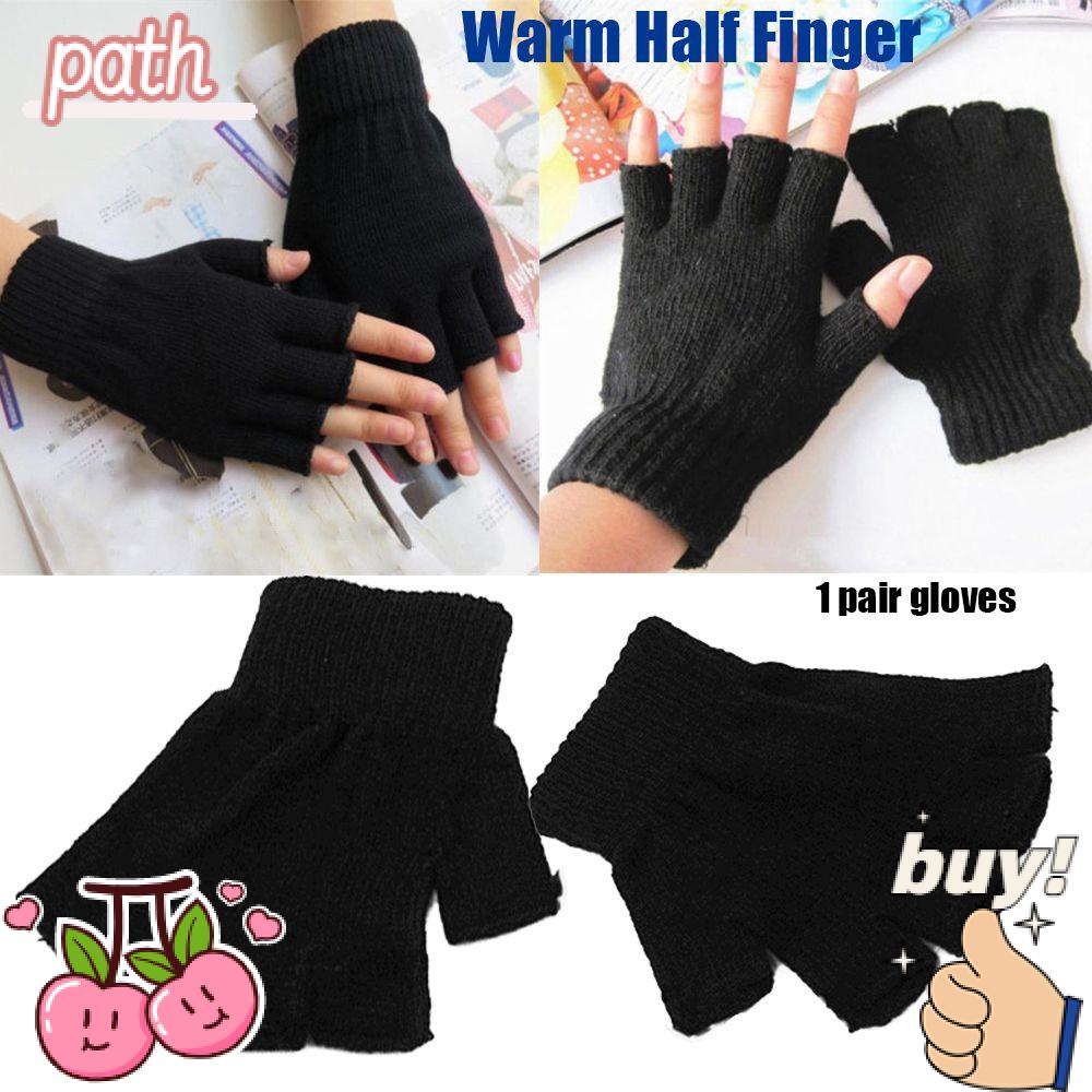 PATH 1 Đôi Găng Tay Dệt Kim Nửa Ngón Giữ Ấm Mùa Đông Cho Nam Nữ