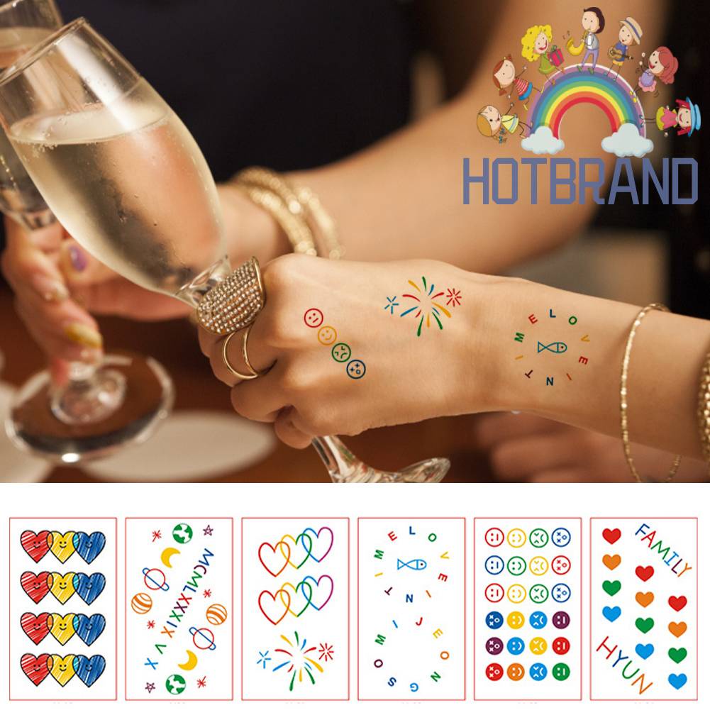 Hình Xăm Dán 3D Nhiều Màu Sắc Dễ Thương Chống Thấm Nước Dành Cho Nam Và Nữ