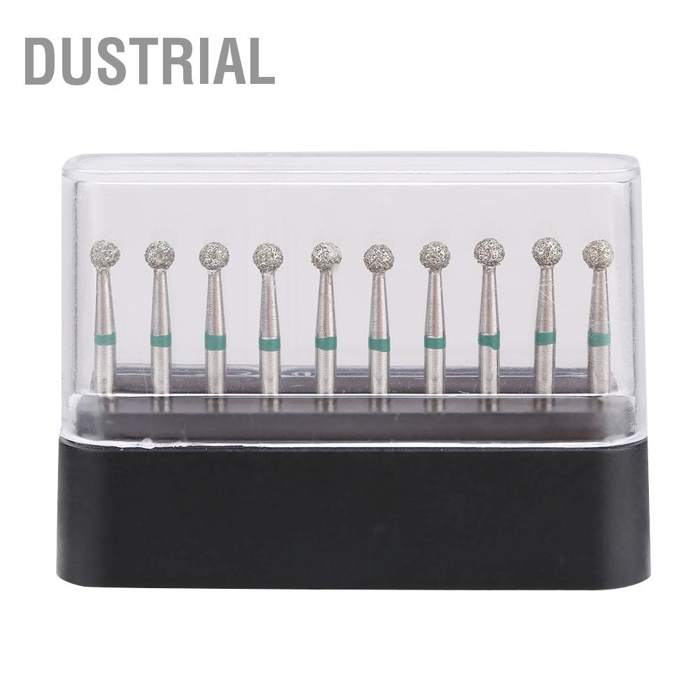 Dustrial 10 cái Nha khoa Thép không gỉ Tay cầm tròn 1.6mm Mũi khoan kim cương nha