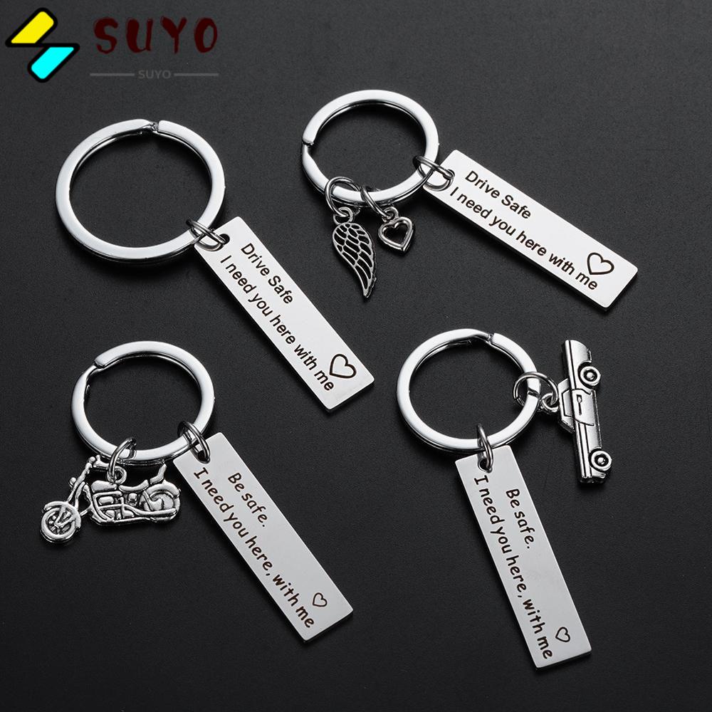 SUYO Móc Khóa In Chữ I Need You Here with me Dad Fathers Boyfriend Cá Tính