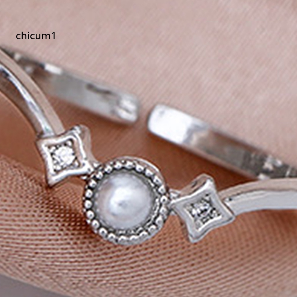 Nhẫn Đồng Đính Ngọc Trai Nhân Tạo Thời Trang Dành Cho Nữ