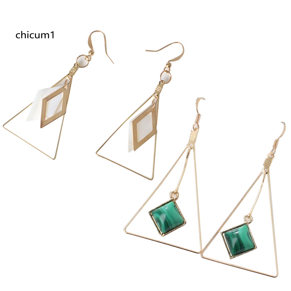 Khuyên Tai Kim Loại Hình Tam Giác Thời Trang Cho Nữ