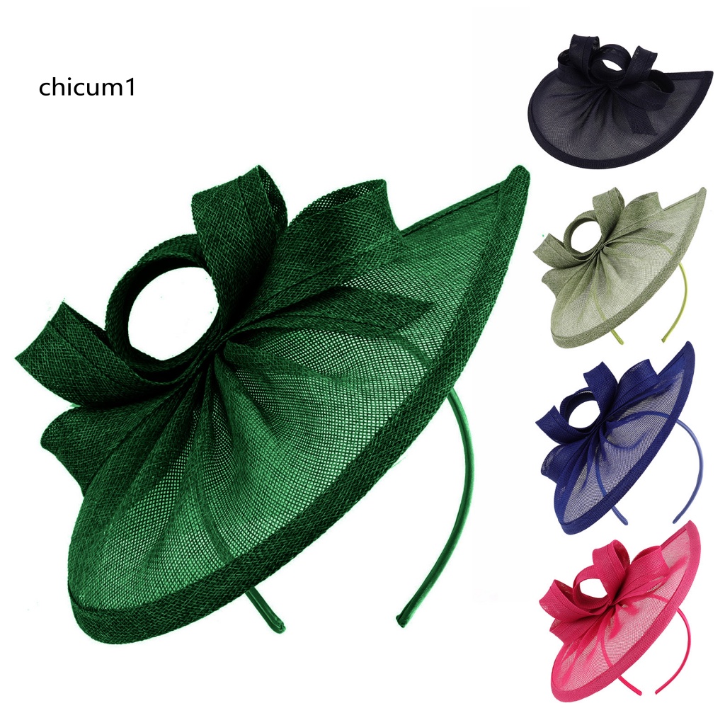 Mũ Đội Trang Trí Nơ Cài Tóc Cô Dâu Chống Rơi Phong Cách Retro