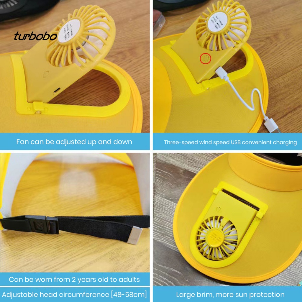 Nón Rộng Vành Chống Nắng 3 Tốc Độ Bằng Polyester Siêu Nhẹ Màu Trơn Tùy Chỉnh Kèm Quạt Tiện Dụng Cho Nữ