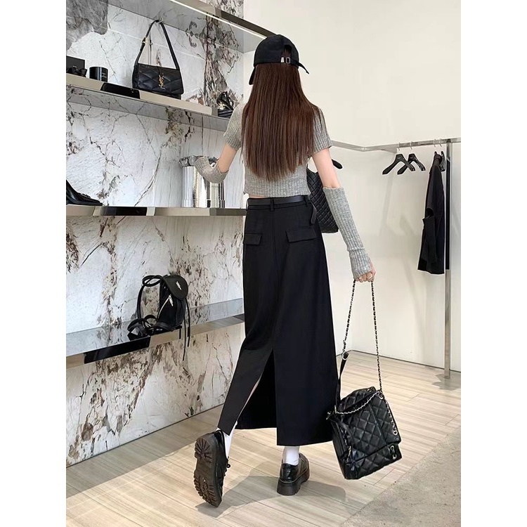 IMAODOU Chân Váy Chữ a Lửng Lưng Cao Thời Trang Mùa Xuân 2023 Dành Cho Nữ