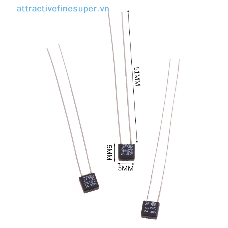 Set 10 Mô Tơ Quạt Tản Nhiệt 2A 250V 115 120 125 130 135 140 145 150 Độ Màu Đen