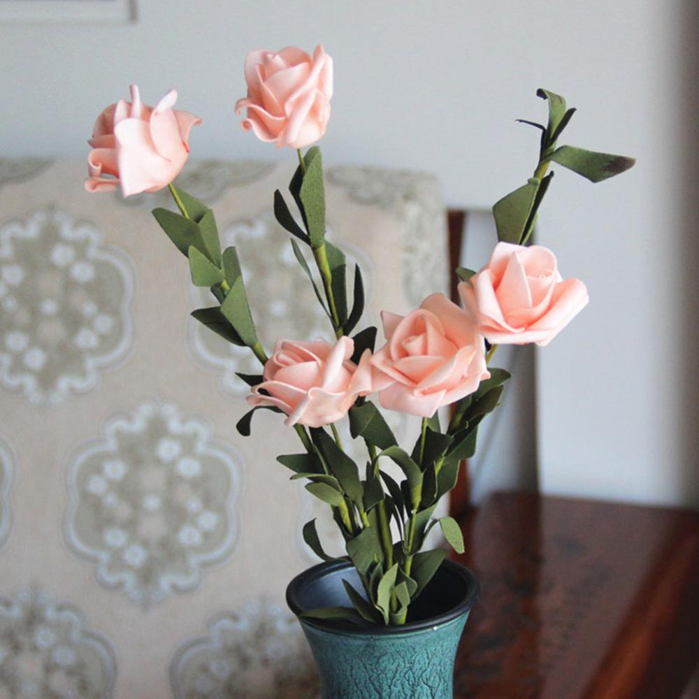 1 Bó 5 Hoa Mẫu Đơn Giả Bằng Lụa Trang Trí Phòng Khách Q2U2