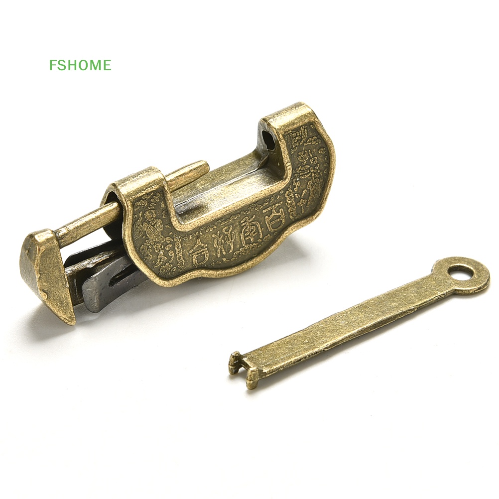 Phụ Kiện Chuyên Dụng Dành Cho FSHOME Ổ Khóa / Chìa Khóa Bằng Đồng Thau Chạm Khắc Cổ Điển Phong Cách Trung Hoa