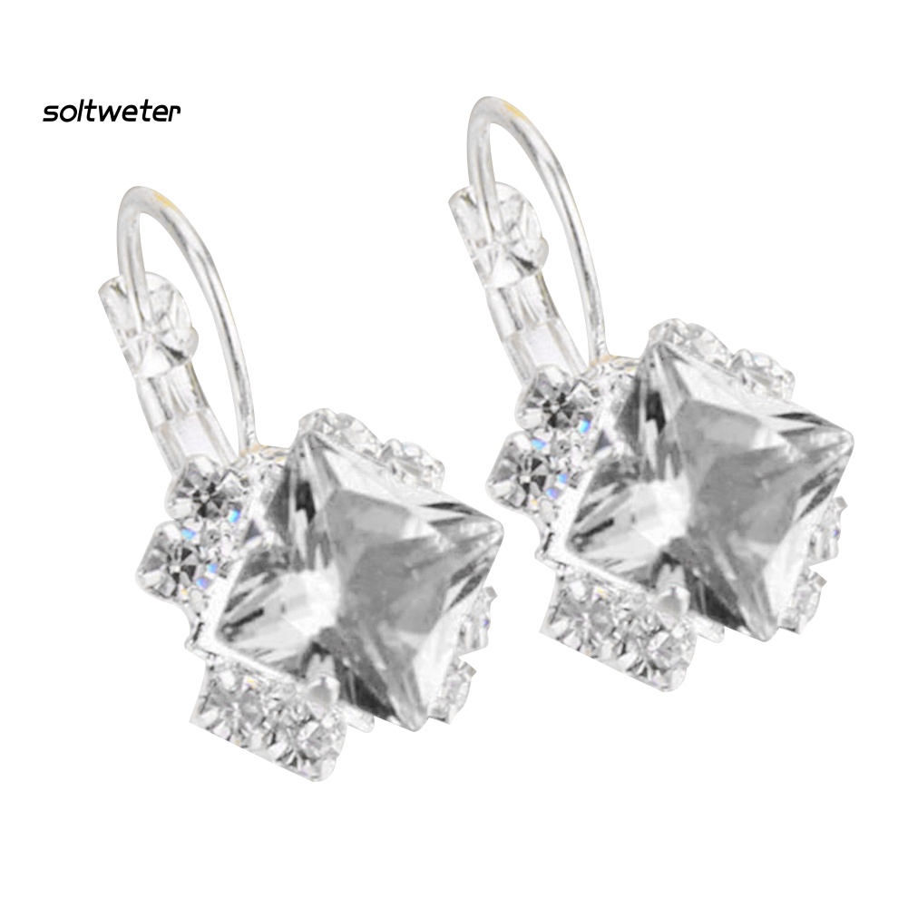 Bông Tai Đính Đá Lấp Lánh Thời Trang Sang Trọng Cho Nữ