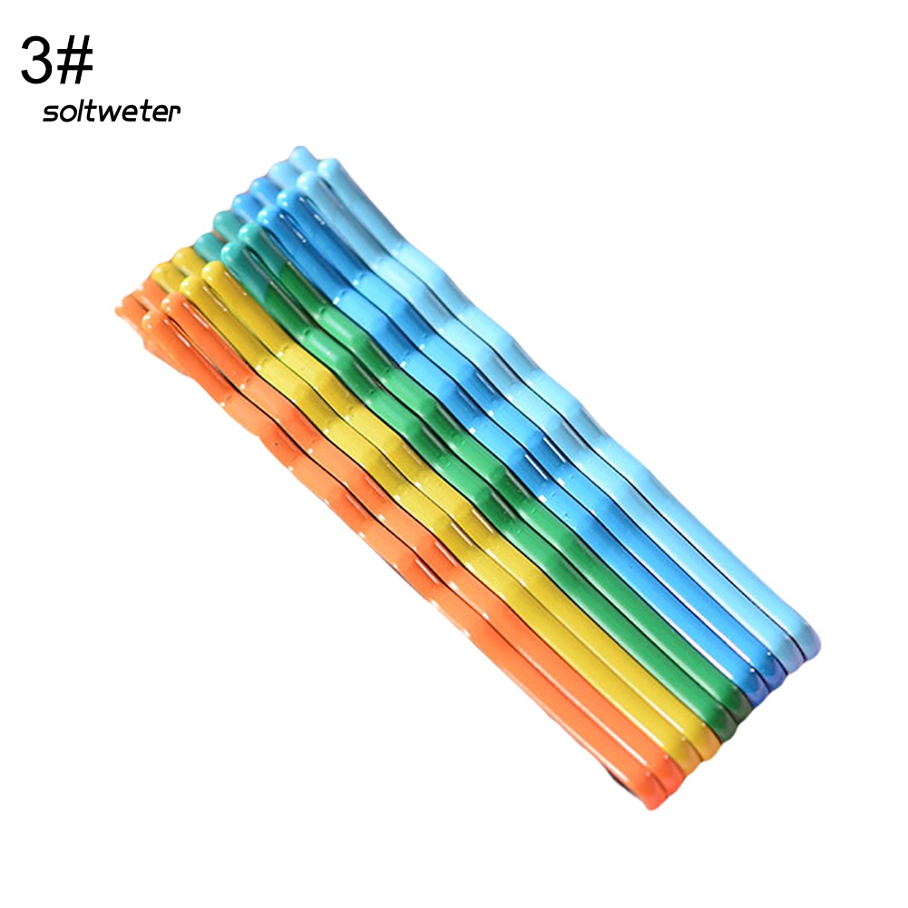 Set 10 Kẹp Tóc Lượn Sóng Màu Cầu Vồng Cho Nữ