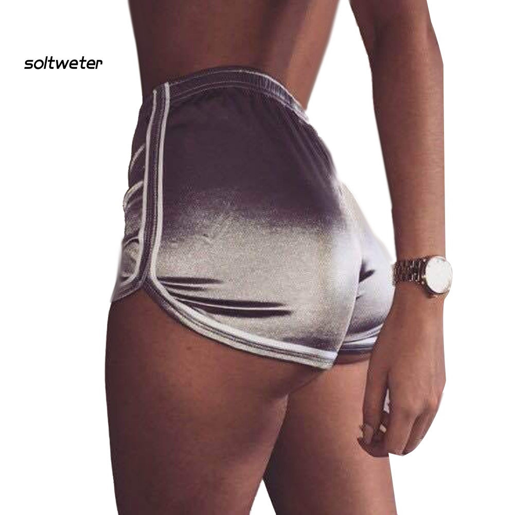 Quần Sooc Lưng Cao Co Giãn Họa Tiết Kẻ Sọc Thời Trang Mùa Hè Quyến Rũ Cho Nữ