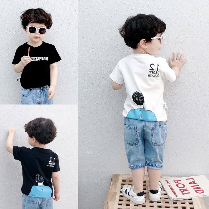 Áo Thun cotton Ngắn Tay In Hình Thời Trang Hè Hàn Quốc Dành Cho Bé Trai 2023