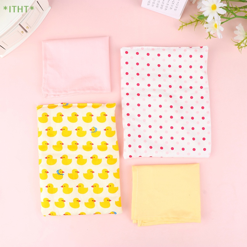 1 Bộ Ga Trải Giường + Gối + Vỏ Chăn 1: 12 Trang Trí Nhà Búp Bê Mới