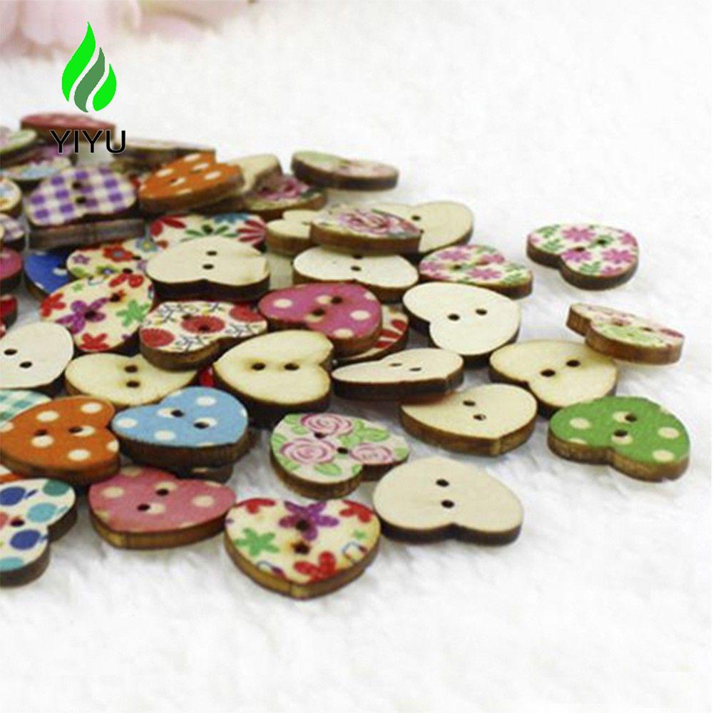 YIYU 100 Nút Gỗ Mini Mới 18mm