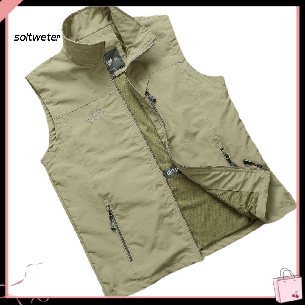 Áo Ghi Lê Không Tay Cổ Bẻ Siêu Mỏng Thoáng Khí Màu Sắc Trơn Dành Cho Nam Giới