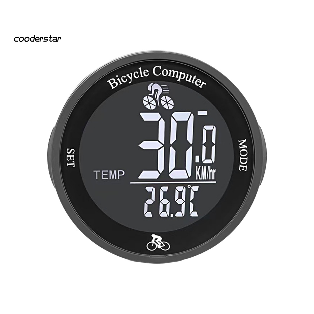Đồng Hồ Đo Tốc Độ Xe Đạp Không Dây Màn Hình Tròn Hiển Thị Chữ Tiếng Anh