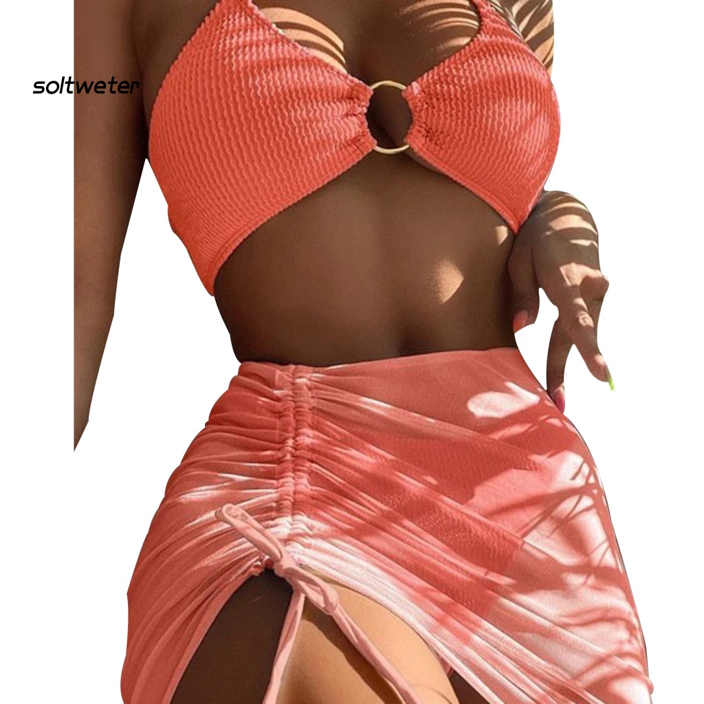 Bộ Bikini 3 Mảnh Màu Sắc Thời Trang Gợi Cảm Cho Nữ