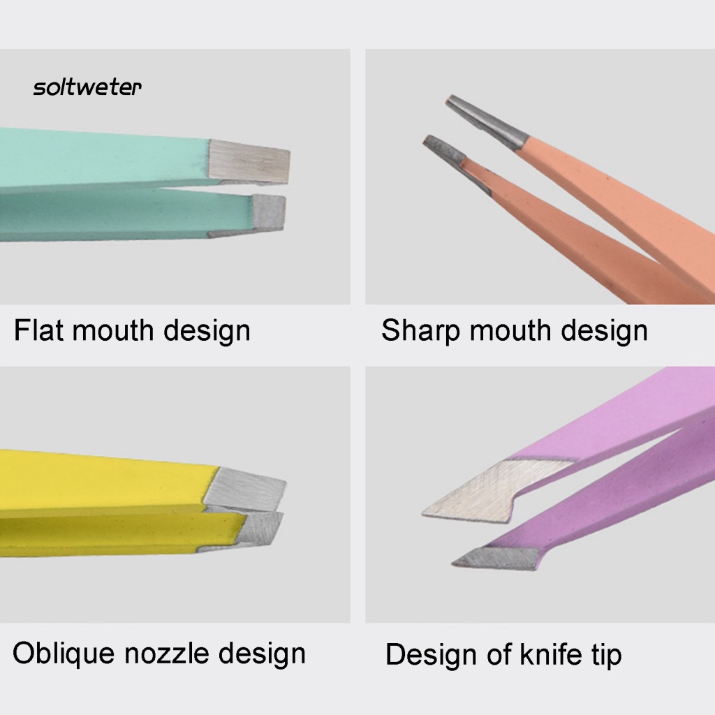 Bộ 4 Nhíp Nhổ Lông Mày Bằng Thép Không Gỉ