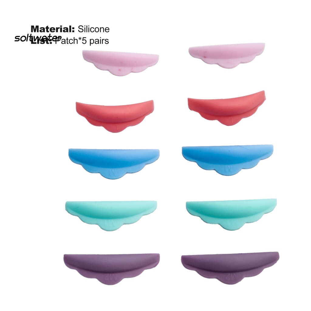 Bộ 5 Cặp Đệm Nối Mi Bằng Silicone Độ Đàn Hồi Cao Không Gây Kích Ứng Cho Salon Làm Đẹp