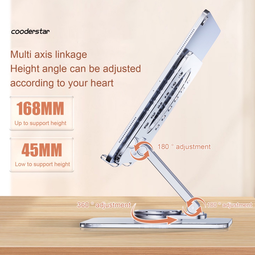 Giá Đỡ Máy Tính Bảng Trong Suốt Chống Trượt Xoay 360 Độ Tiện Dụng