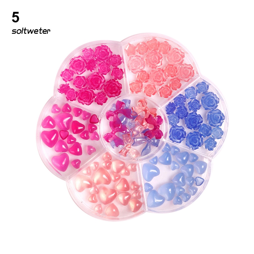 Bộ Phụ Kiện Đá Đính Trang Trí Móng Nghệ Thuật Hình Gấu / Nơ / Trái Tim