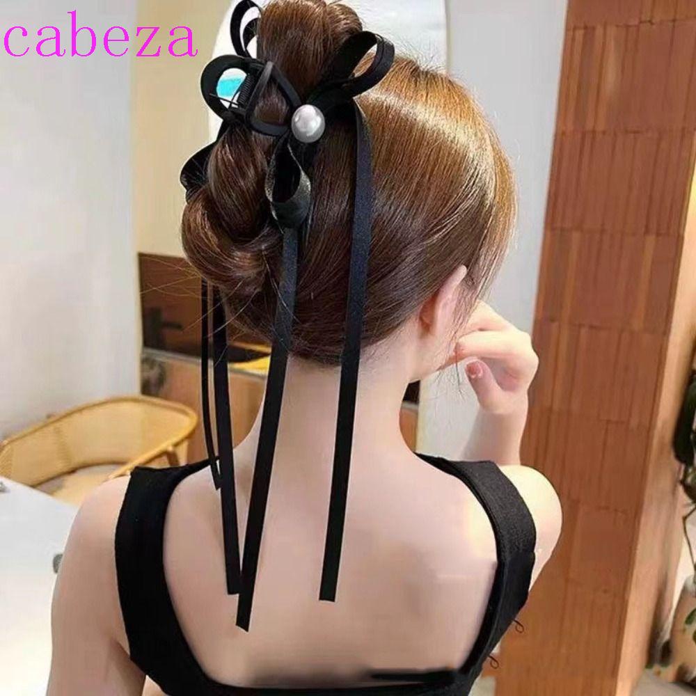 CABEZA Kẹp Tóc Đuôi Ngựa Bằng Nhựa Satin Hai Mặt Hình Cá Mập Ngọt Ngào