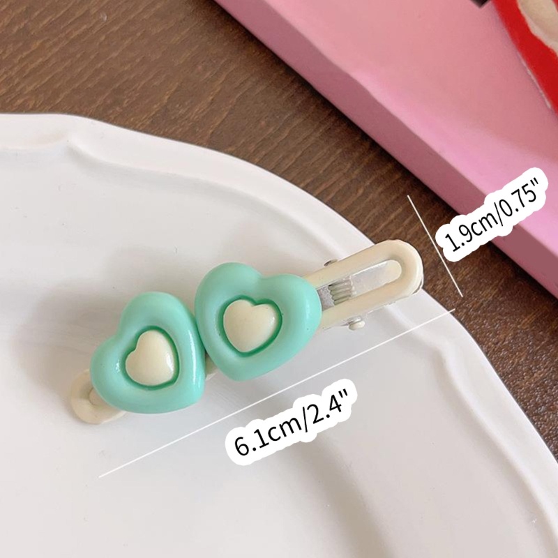 Kẹp Tóc Hình Trái Tim Màu Sắc Ngọt Ngào Cho Nữ