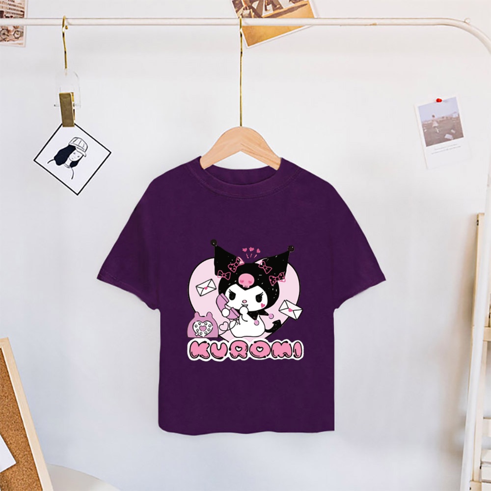 Dễ Thương Áo Thun Tay Ngắn In Hình kuromi Đáng Yêu Dành Cho Bé Gái