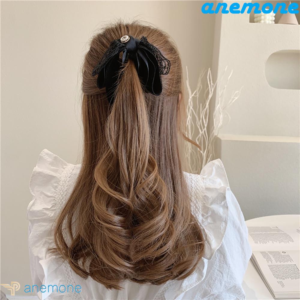 ANEMONE Kẹp Tóc Nơ Dọc Kiểu Dáng Ngọt Ngào Thanh Lịch Cho Nữ