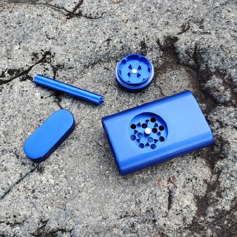 One Hitter Aluminum Herb Grinder Pinch wIth Dugout Pipe With Storage Case