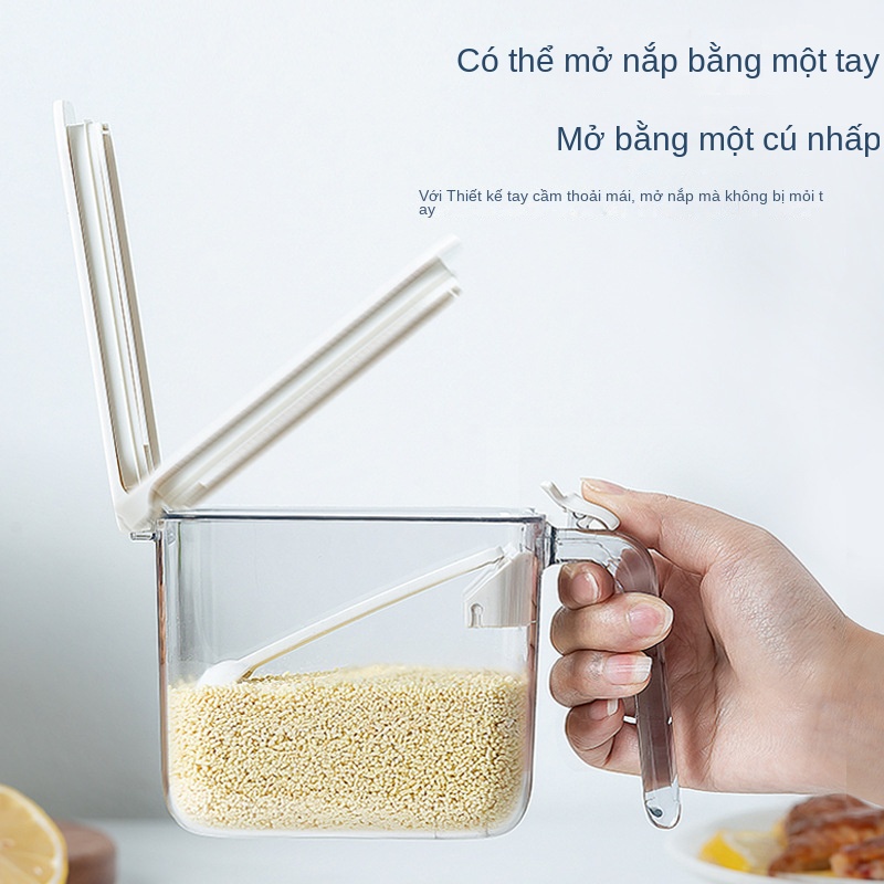 Hộp Đựng Gia Vị Trong Suốt Có Tay Cầm Bằng Nhựa 3OZY