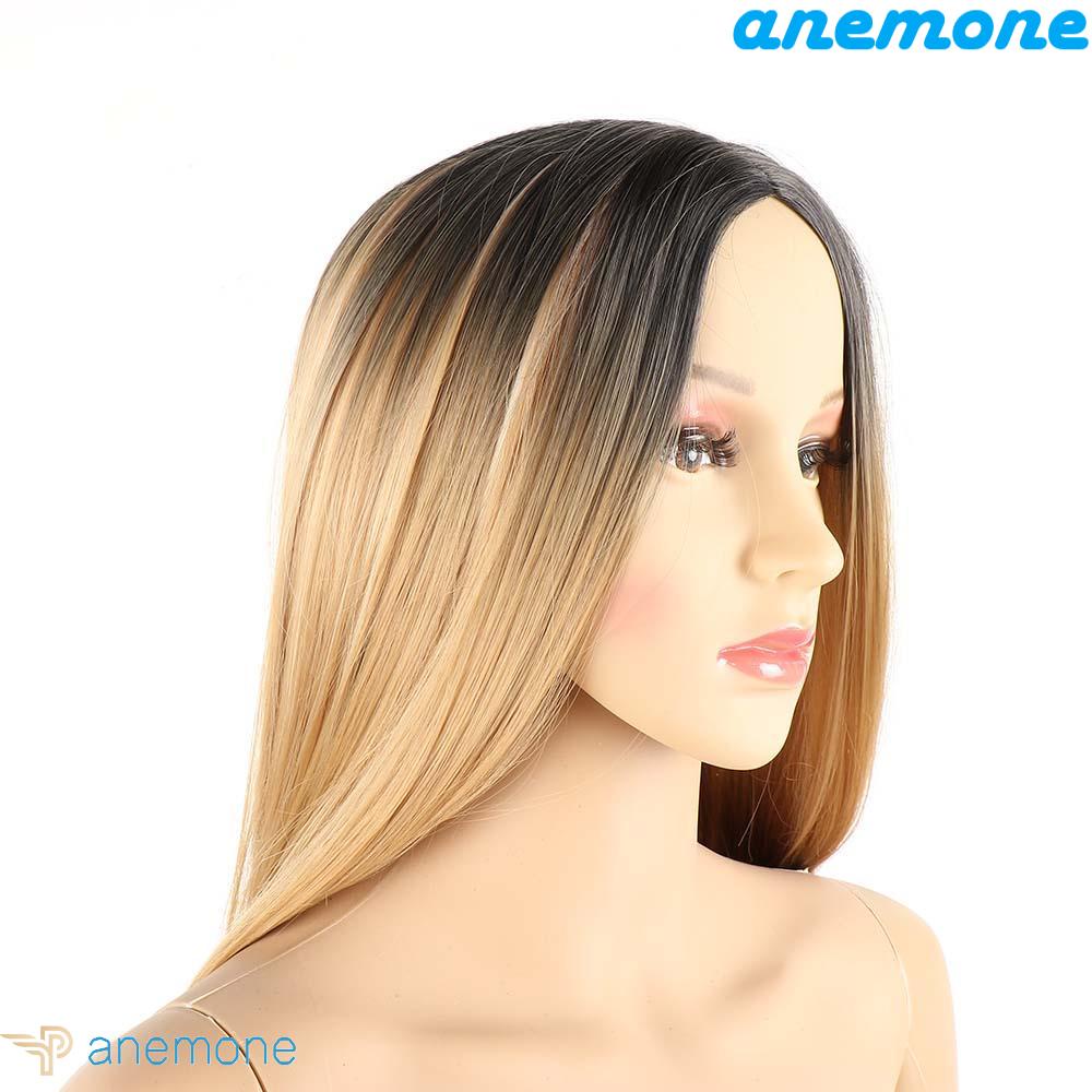 ANEMONE Bộ Tóc Giả Dài Màu Đen Bằng Sợi Tổng Hợp Kháng Nhiệt Dành Cho Nữ
