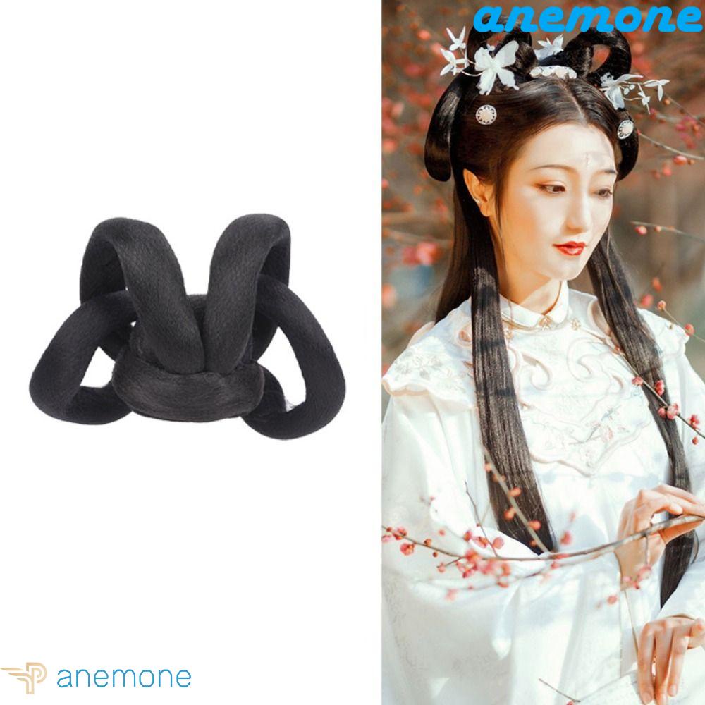 ANEMONE Bộ Tóc Giả Kiểu Hán Phục Truyền Thống Tự Nhiên Bằng Sợi Tổng Hợp Cổ Điển Dùng Làm Đạo Cụ Chụp Ảnh
