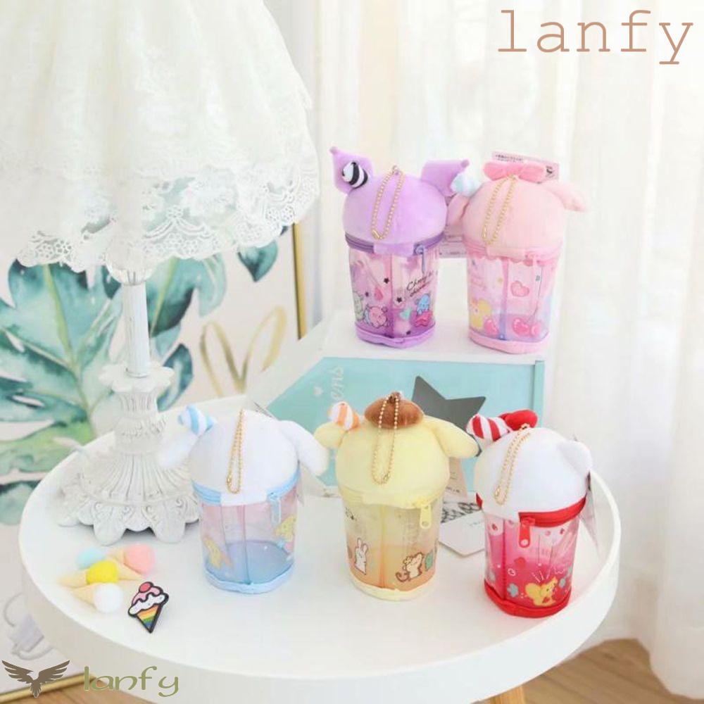 LANFY Móc Khóa Hình Chó Purin Nhồi Bông Dễ Thương