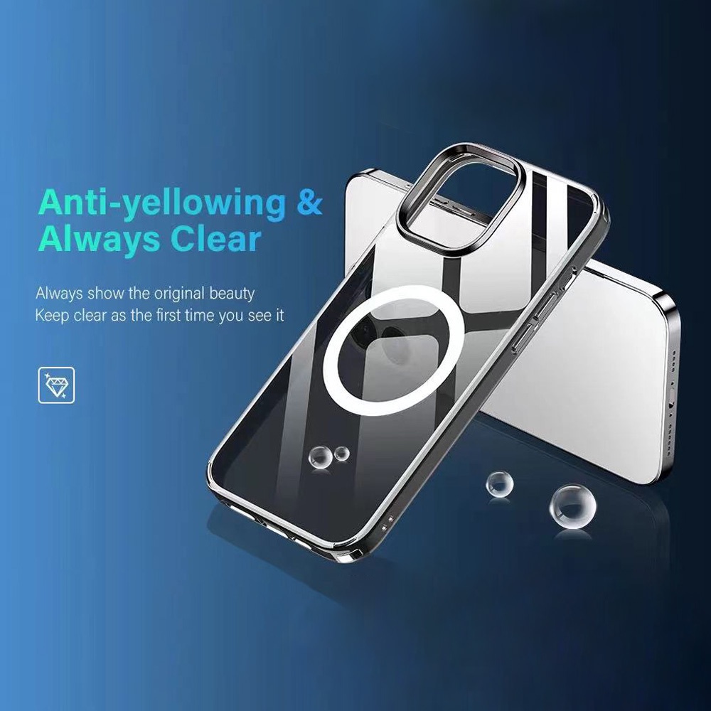 Ốp Điện Thoại TPU Mềm Chống Sốc Trong Suốt Từ Tính Sang Trọng Cho IPhone 14 13 12 11 Pro Max X XR 8 7 Plus