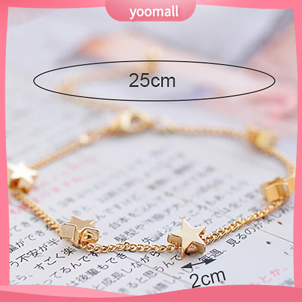 Vòng Tay Dây Xích Màu Vàng Kim Mặt Hình Trái Tim Có Thể Điều Chỉnh Kích Thước