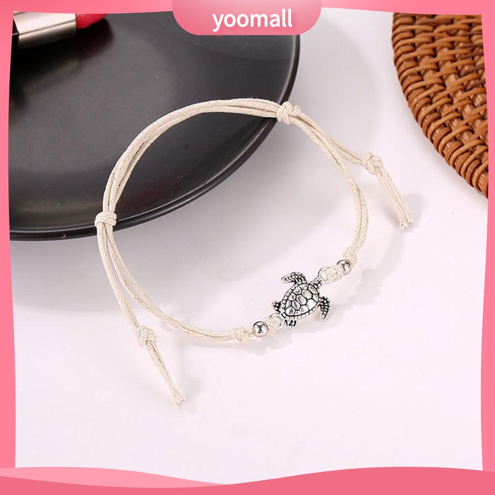 Lắc Chân Bện Dây Thủ Công Mặt Hình Rùa Phong Cách Vintage Cho Nữ