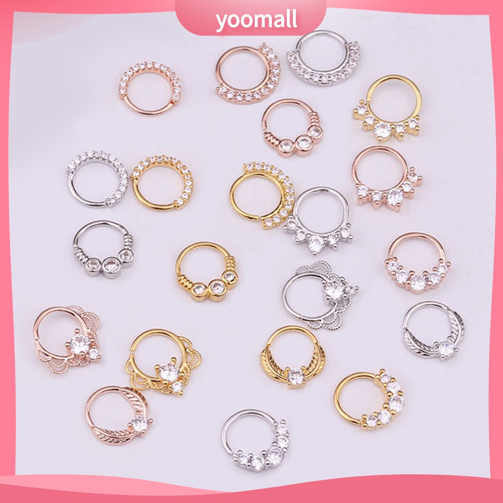 1 Khuyên Mũi Tròn Đính Đá Zircon Thời Trang