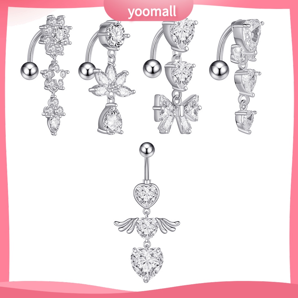 1 Khuyên Rốn Hình Hoa Đính Đá Zircon Quyến Rũ Cho Nữ