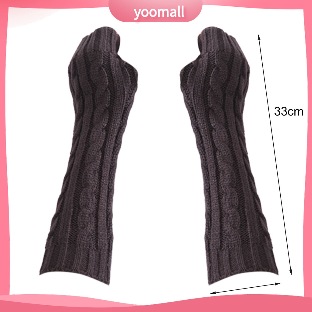 1 Đôi Găng Tay Giữ Ấm Cánh Tay Màu Sắc Đơn Giản Cho Nữ
