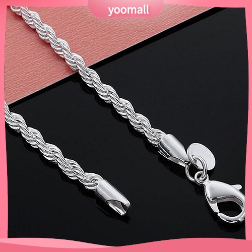 Vòng cổ Mạ Bạc 925 Dạng Xoắn Thời Trang Cho Nam Nữ