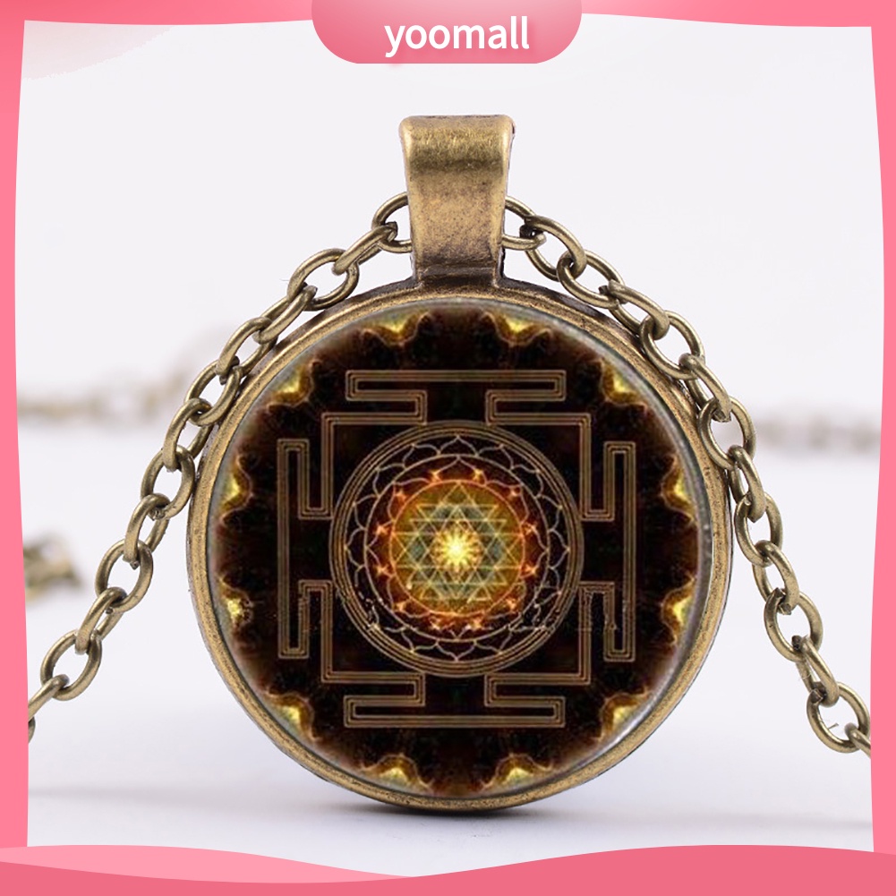 Vòng cổ Mặt Tròn Họa Tiết Mandala Thời Trang