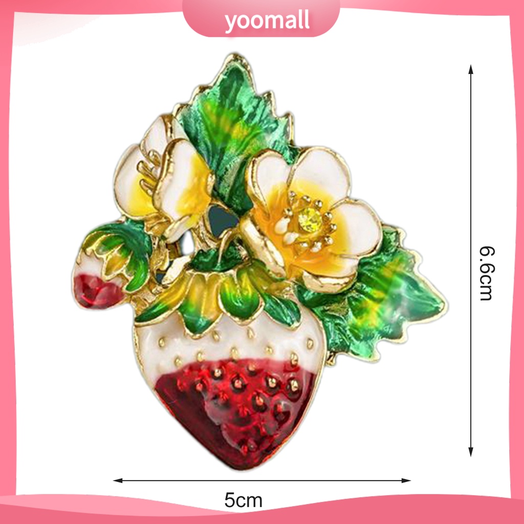 [YM] Ghim Cài Áo Hình Trái Dâu Nhiều Màu Sắc Dễ Lên Màu Trong Suốt Nhỏ Gọn Dành Cho Nữ
